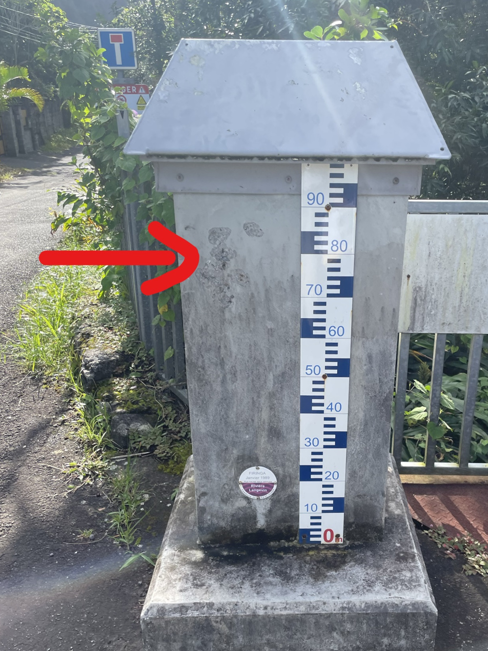 Vue rapprochée du repère, DEAL Réunion, 2023