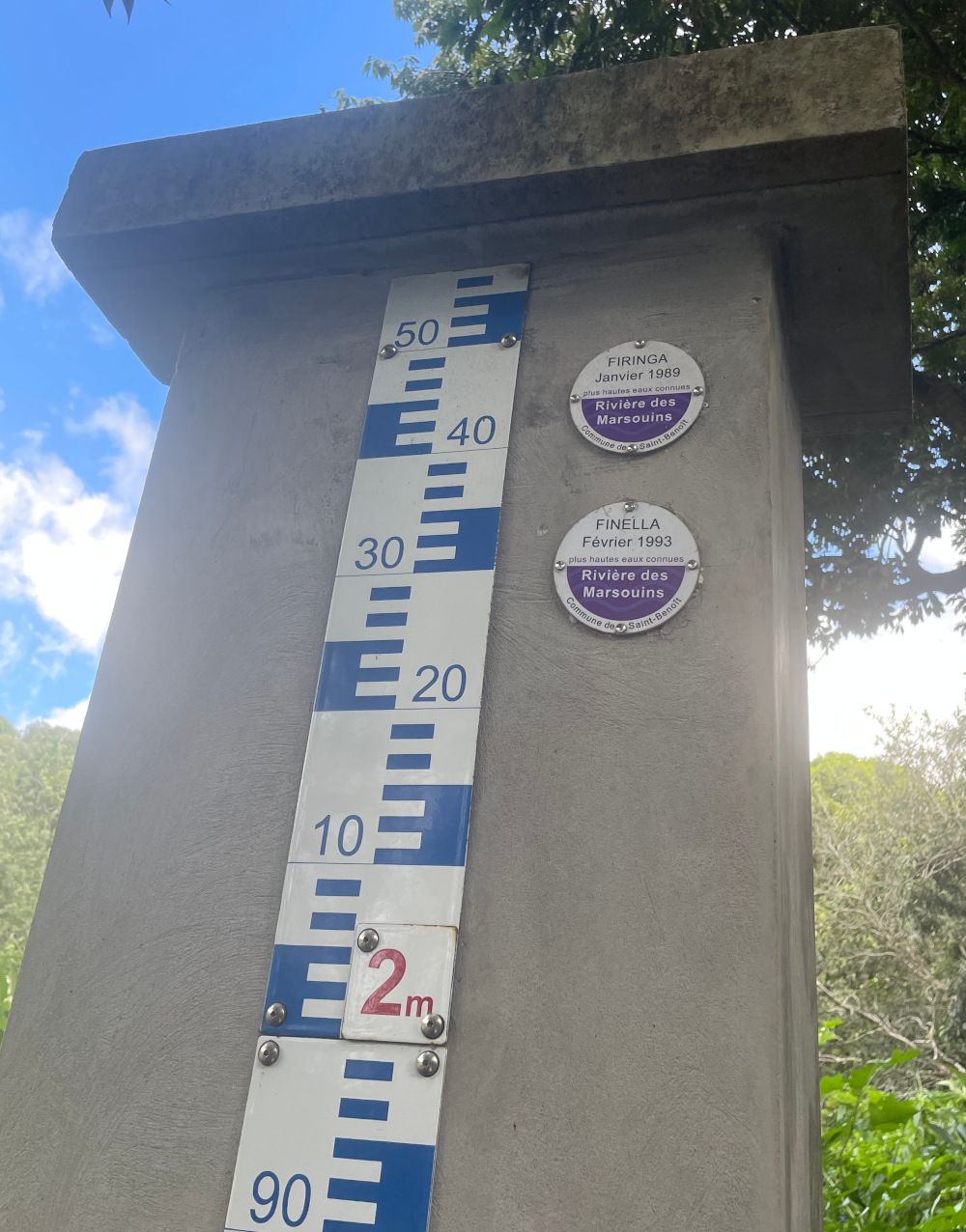 Vue rapprochée du repère, DEAL Réunion, 2023