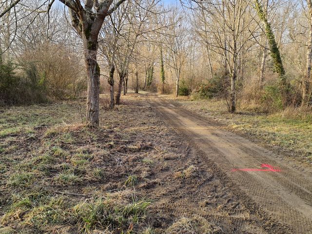 Marque sur chemin en terre proche au Chemin du Port Photo © AGERIN