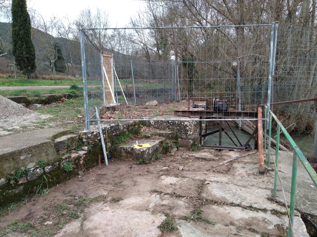 Muret sur l'ouvrage de prise d'eau