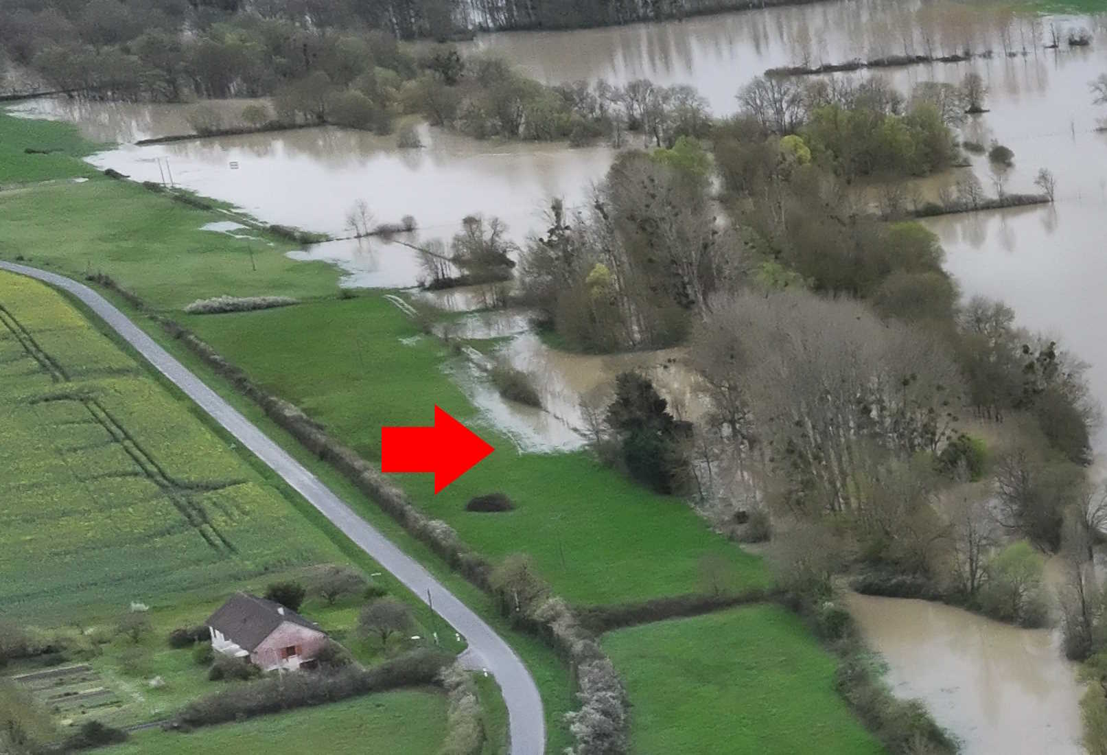 Prise de vue le 31/03/2024 à 10h21 zoomée sur le repère
