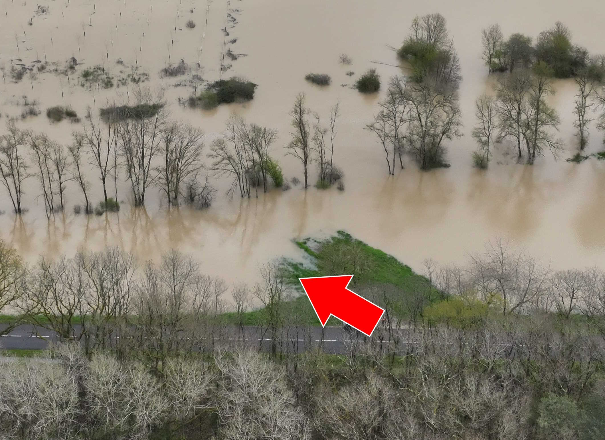Prise de vue le 31/03/2024 à 14h03 zoomée sur le repère