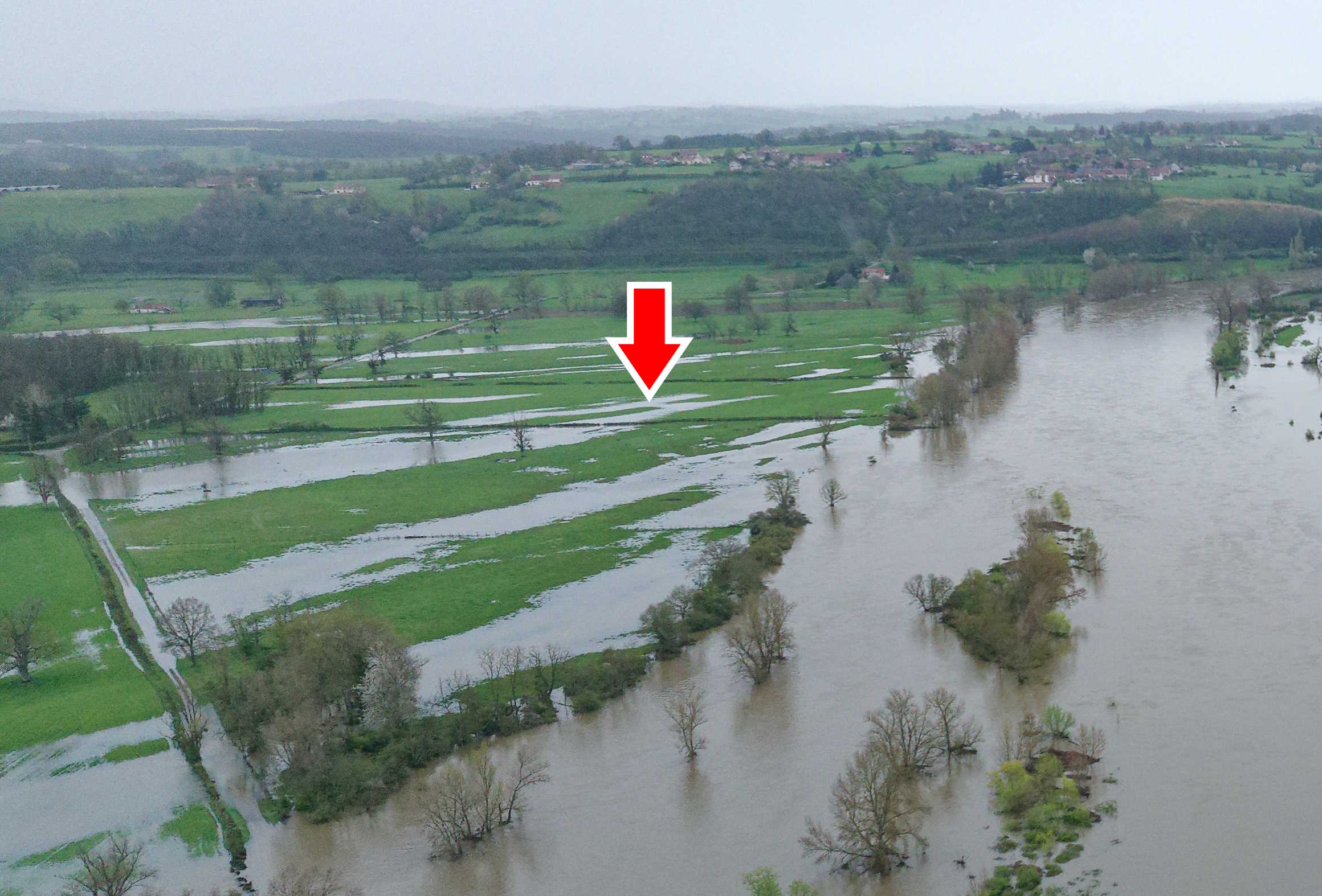 Prise de vue le 03/04/2024 à 08h52 zoomée sur le repère