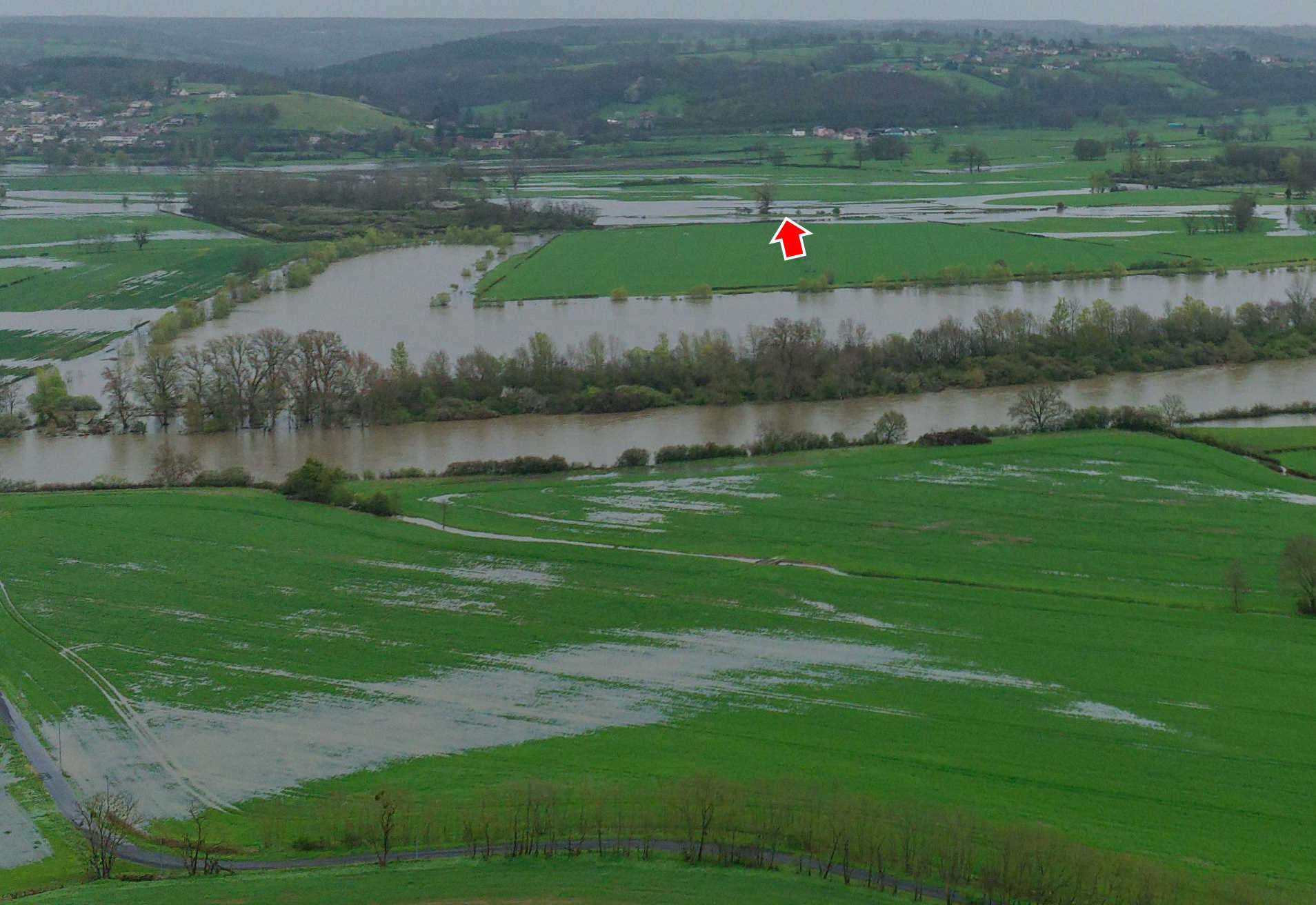 Prise de vue le 03/04/2024 à 09h06 zoomée sur le repère